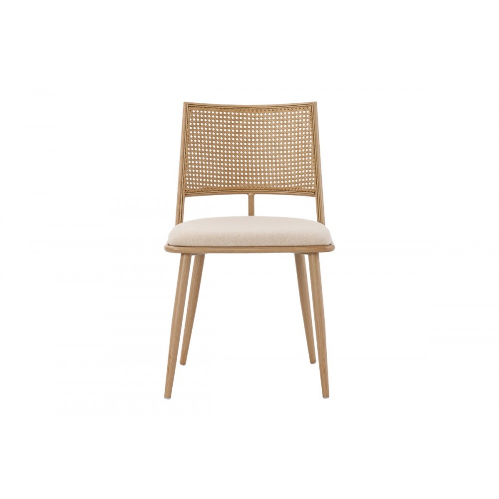 Καρέκλα "GIULIA' από μέταλλο/ύφασμα σε χρώμα μπεζ/φυσικό  49x52x80