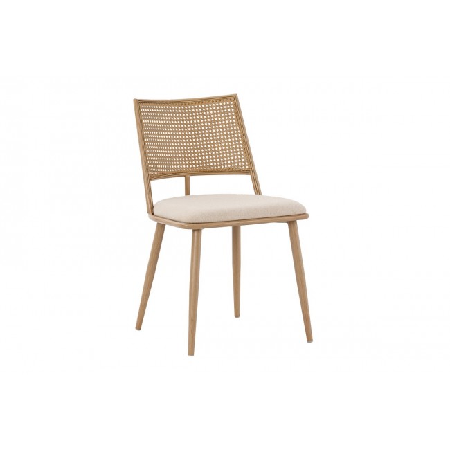 Καρέκλα "GIULIA' από μέταλλο/ύφασμα σε χρώμα μπεζ/φυσικό  49x52x80
