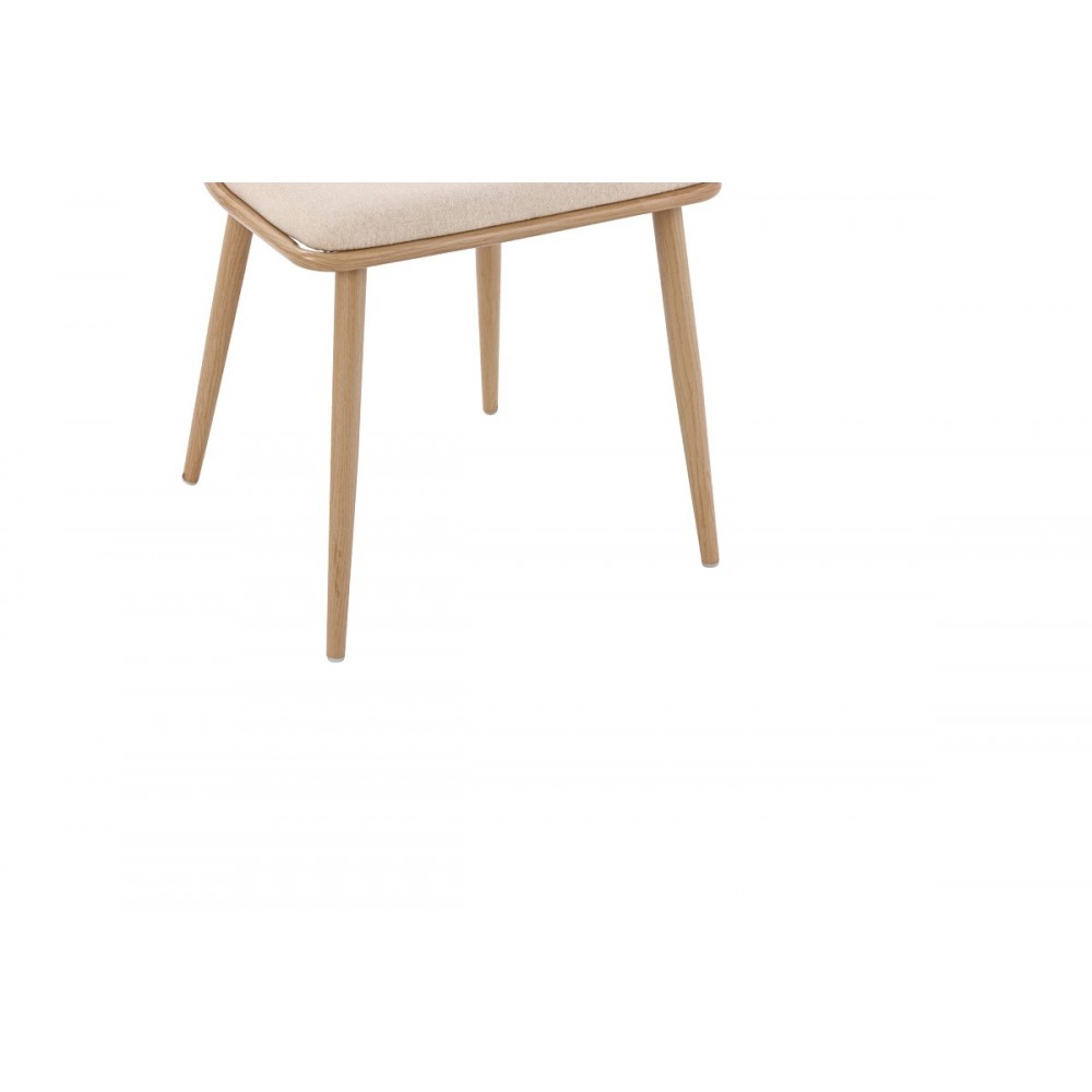 Καρέκλα "GIULIA' από μέταλλο/ύφασμα σε χρώμα μπεζ/φυσικό  49x52x80