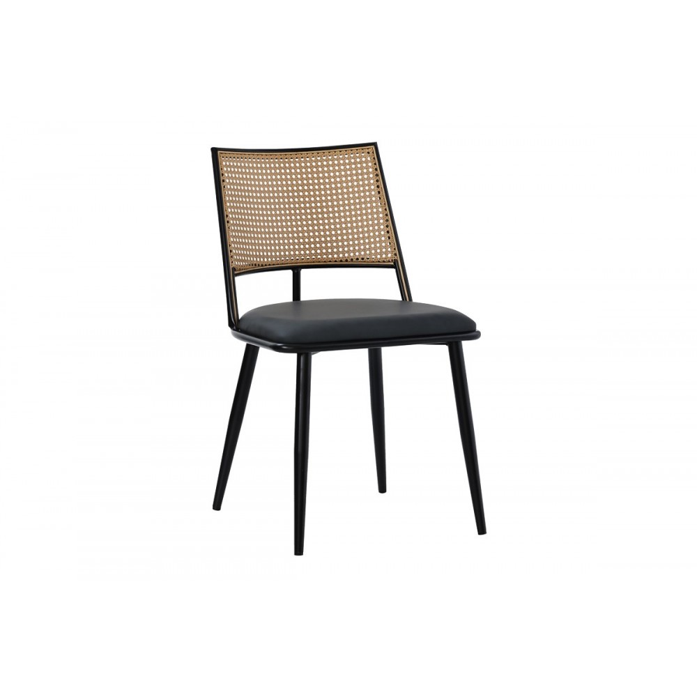 Καρέκλα "GIULIA' από μέταλλο/ύφασμα σε χρώμα ανθρακί/μαύρο 49x52x80
