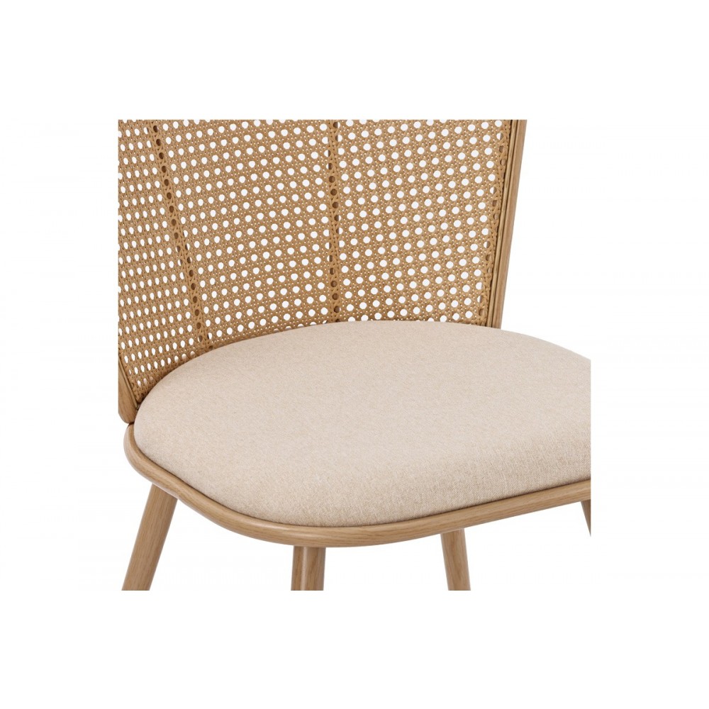 Καρέκλα "DANIELE" από μέταλλο/ύφασμα σε χρώμα μπεζ/φυσικό  46.5x57.5x77.5