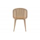 Καρέκλα "RICCARDO' από μέταλλο/ύφασμα σε χρώμα μπεζ/φυσικό 56x52x82