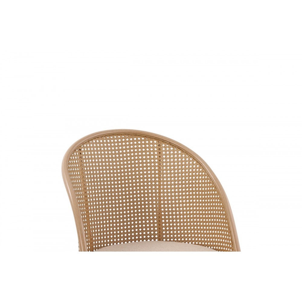 Καρέκλα "RICCARDO' από μέταλλο/ύφασμα σε χρώμα μπεζ/φυσικό 56x52x82