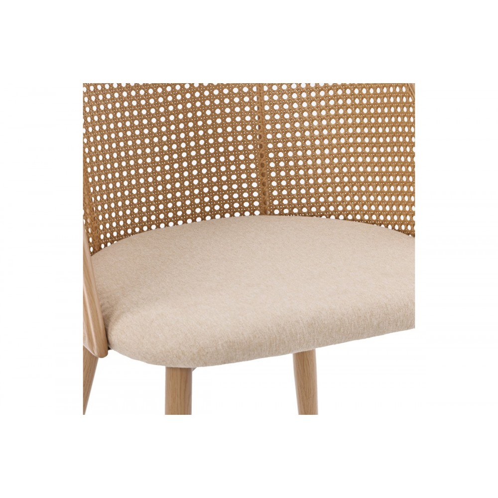 Καρέκλα "RICCARDO' από μέταλλο/ύφασμα σε χρώμα μπεζ/φυσικό 56x52x82