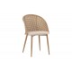 Καρέκλα "RICCARDO' από μέταλλο/ύφασμα σε χρώμα μπεζ/φυσικό 56x52x82