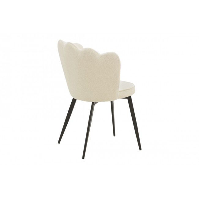 Καρέκλα "ROSALIA" από μέταλλο/ύφασμα σε χρώμα εκρού/μαύρο 57x52x80