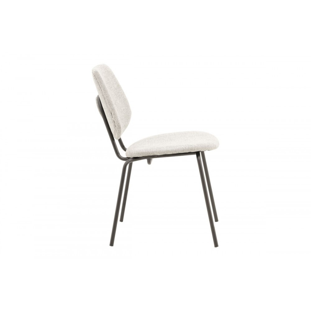 Καρέκλα "PIETRO" από μέταλλο/ύφασμα σε χρώμα ανοιχτό γκρι/μαύρο 50x53x83