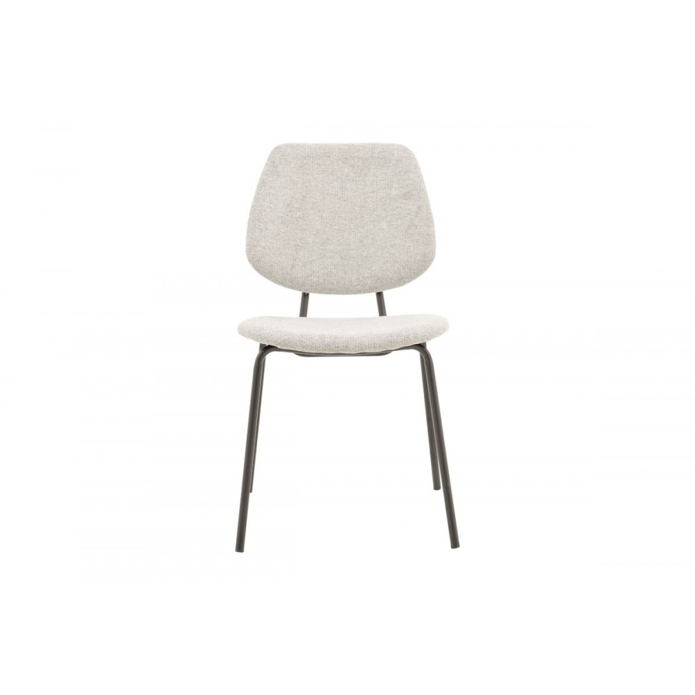 Καρέκλα "PIETRO" από μέταλλο/ύφασμα σε χρώμα ανοιχτό γκρι/μαύρο 50x53x83