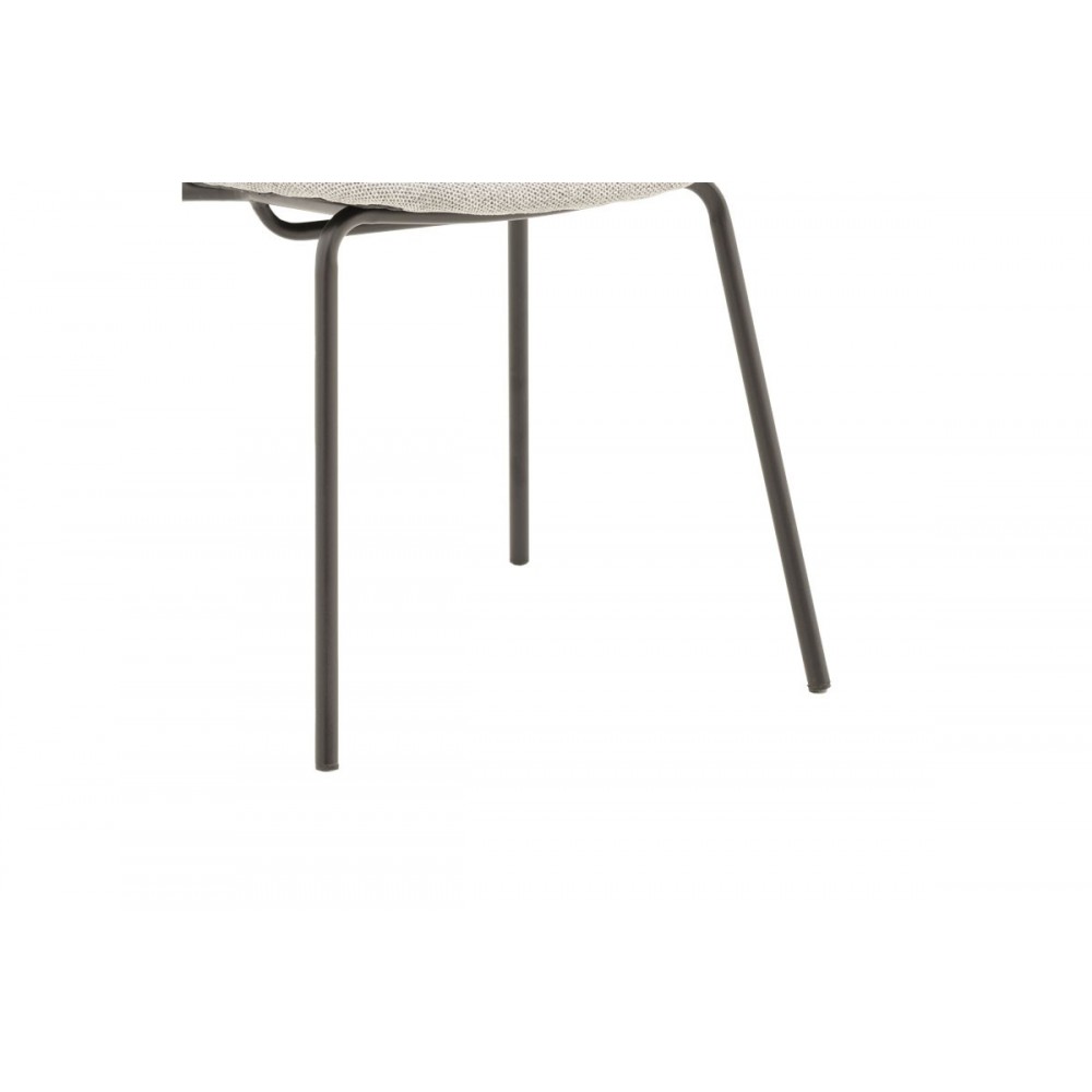 Καρέκλα "PIETRO" από μέταλλο/ύφασμα σε χρώμα ανοιχτό γκρι/μαύρο 50x53x83