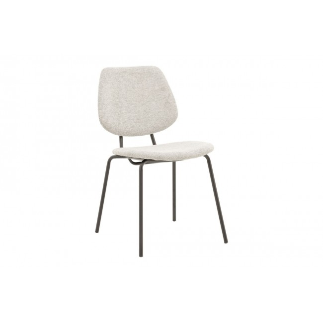 Καρέκλα "PIETRO" από μέταλλο/ύφασμα σε χρώμα ανοιχτό γκρι/μαύρο 50x53x83