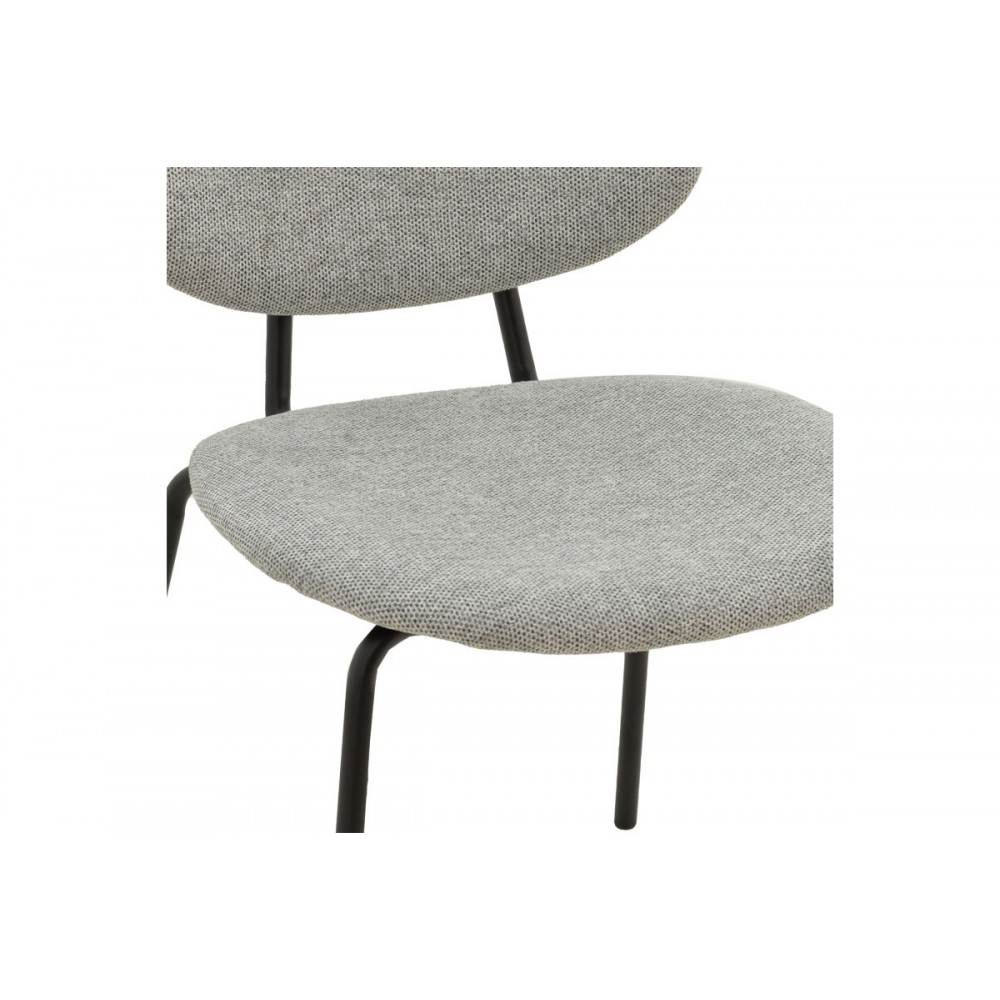 Καρέκλα "PIETRO" από μέταλλο/ύφασμα σε χρώμα γκρι/μαύρο 50x53x83