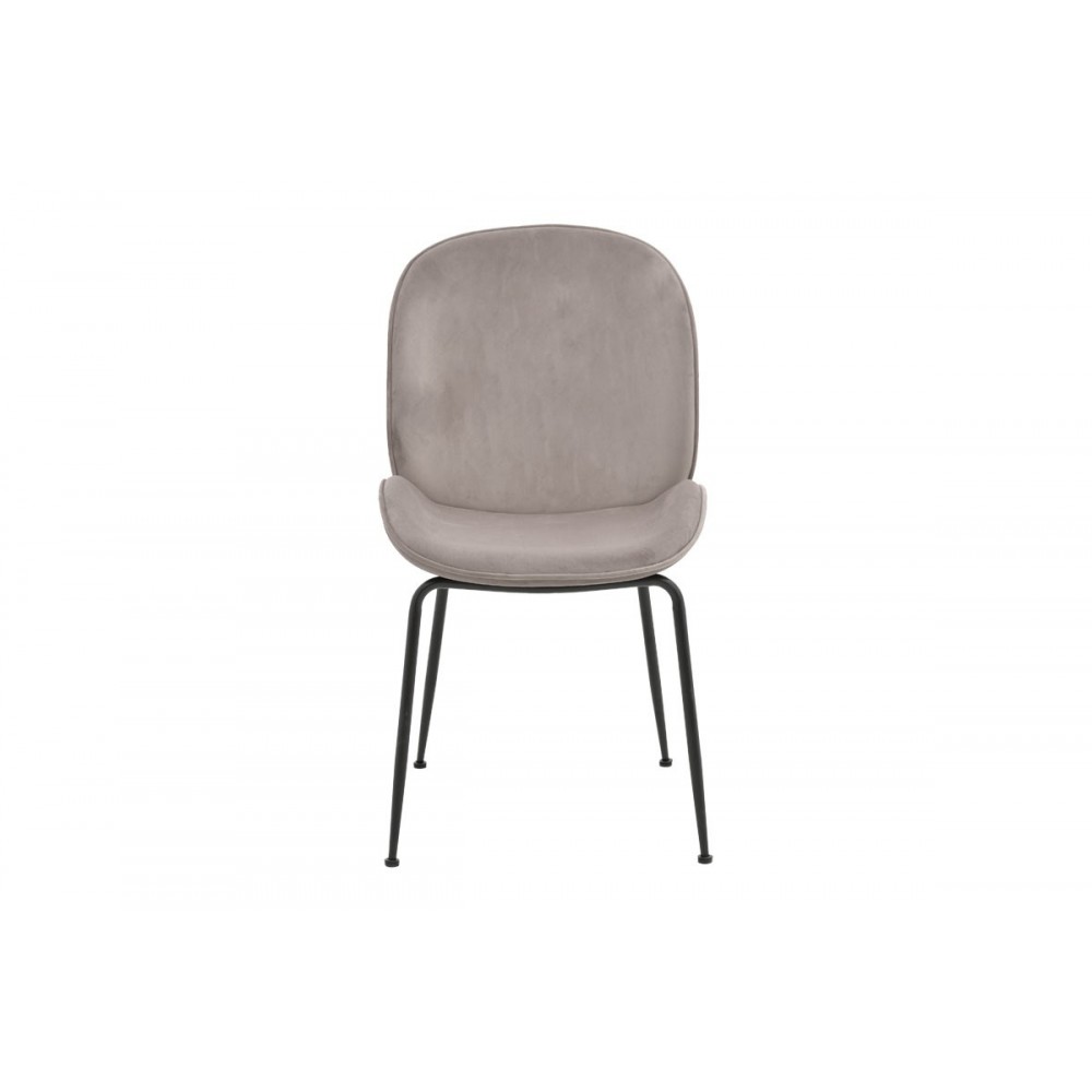 Καρέκλα "ADELAIDE" από μέταλλο/βελούδο σε χρώμα  γκρι/μαύρο 47x64x88