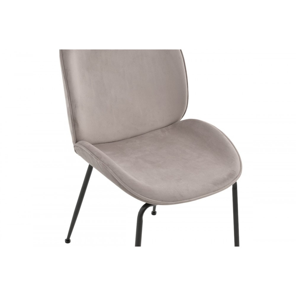 Καρέκλα "ADELAIDE" από μέταλλο/βελούδο σε χρώμα  γκρι/μαύρο 47x64x88