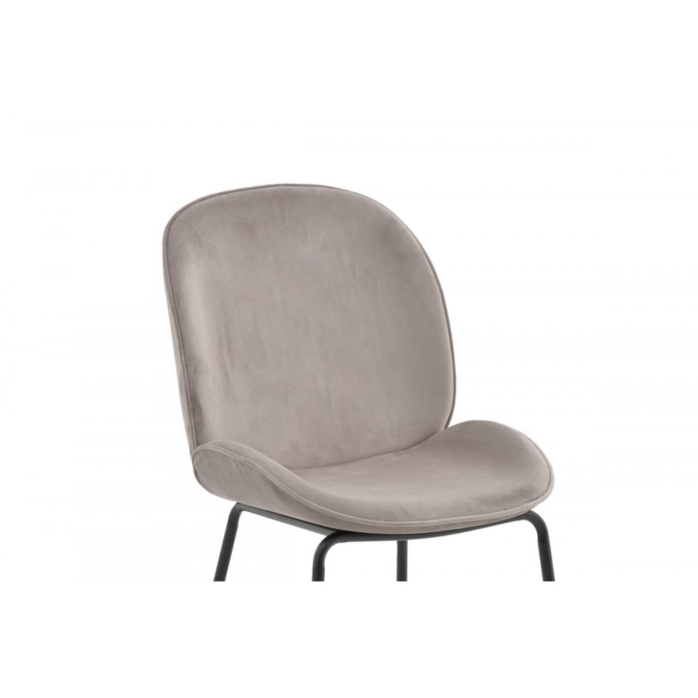 Καρέκλα "ADELAIDE" από μέταλλο/βελούδο σε χρώμα  γκρι/μαύρο 47x64x88