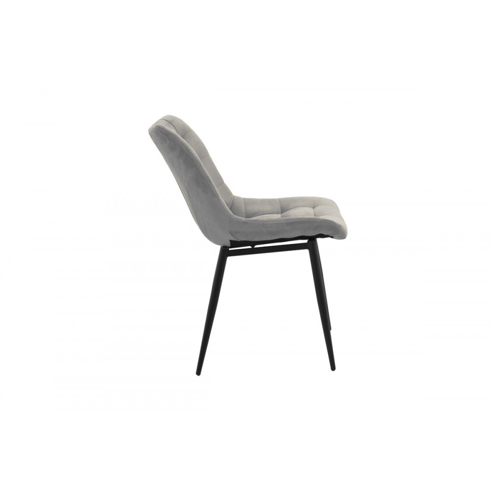 Καρέκλα "VITTORIO" από μέταλλο/βελούδο σε χρώμα ανθρακί/μαύρο 46x62x80