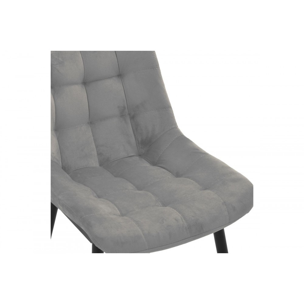 Καρέκλα "VITTORIO" από μέταλλο/βελούδο σε χρώμα ανθρακί/μαύρο 46x62x80