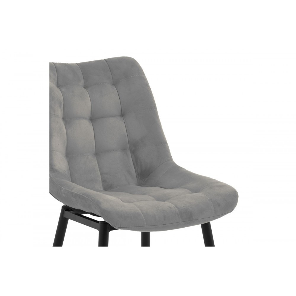 Καρέκλα "VITTORIO" από μέταλλο/βελούδο σε χρώμα ανθρακί/μαύρο 46x62x80