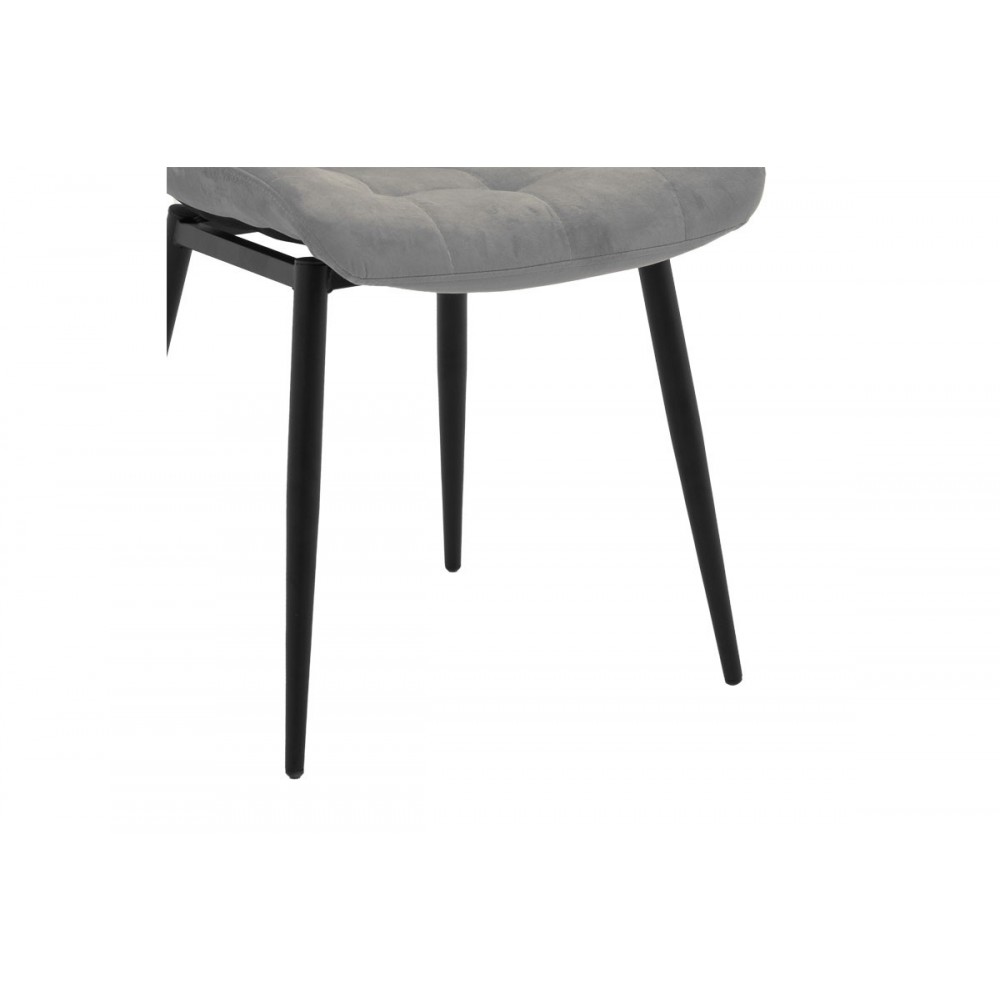 Καρέκλα "VITTORIO" από μέταλλο/βελούδο σε χρώμα ανθρακί/μαύρο 46x62x80