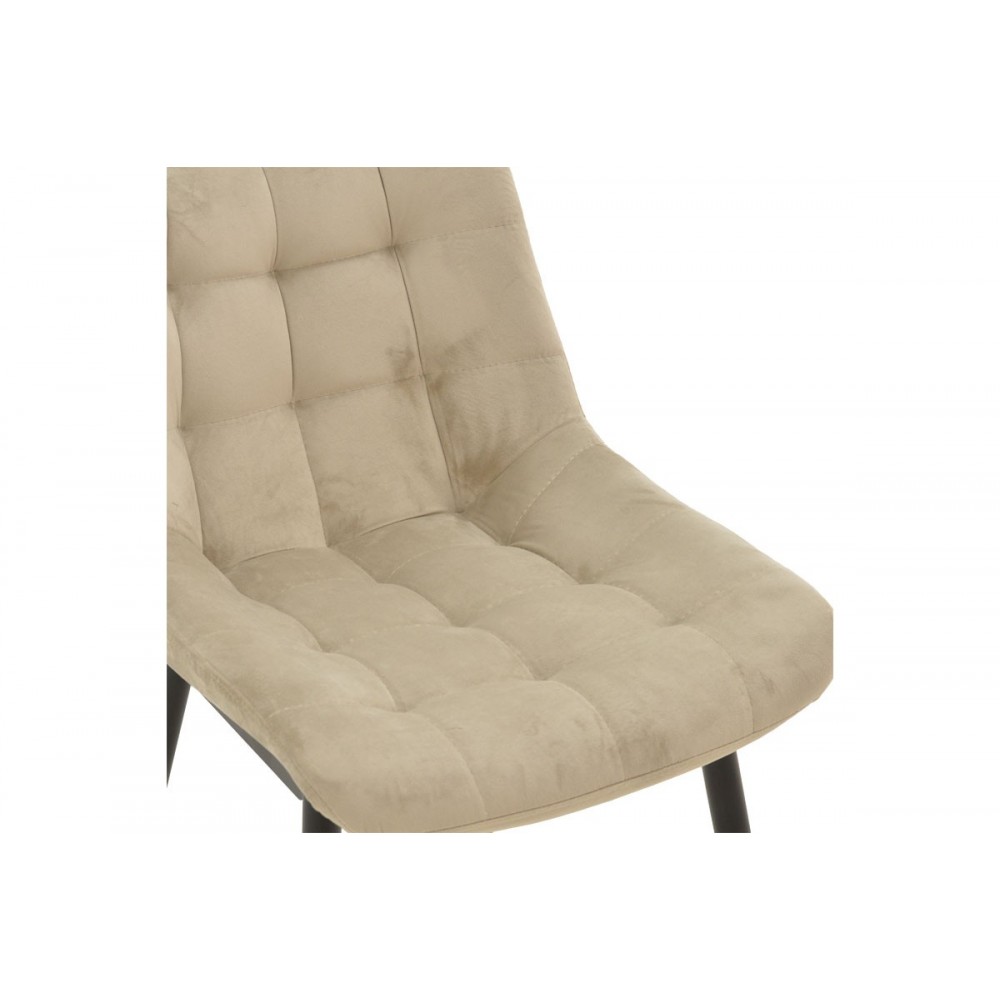 Καρέκλα "VITTORIO" από μέταλλο/βελούδο σε χρώμα μπεζ/μαύρο 46x62x80