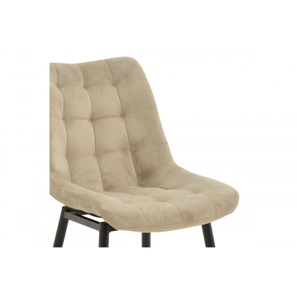 Καρέκλα "VITTORIO" από μέταλλο/βελούδο σε χρώμα μπεζ/μαύρο 46x62x80
