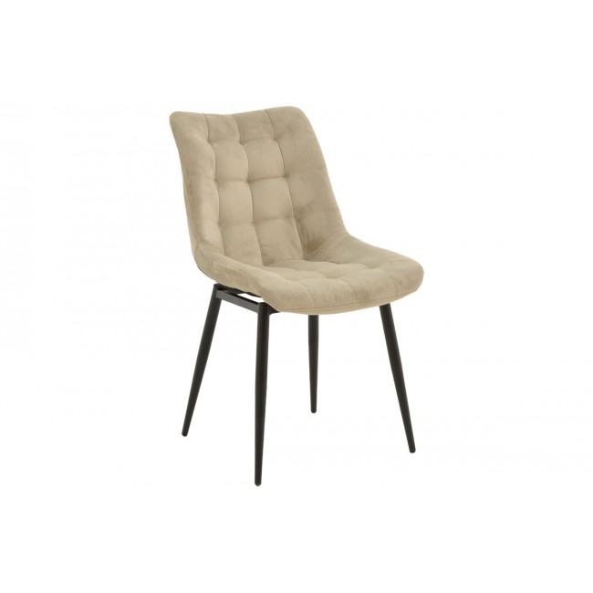 Καρέκλα "VITTORIO" από μέταλλο/βελούδο σε χρώμα μπεζ/μαύρο 46x62x80