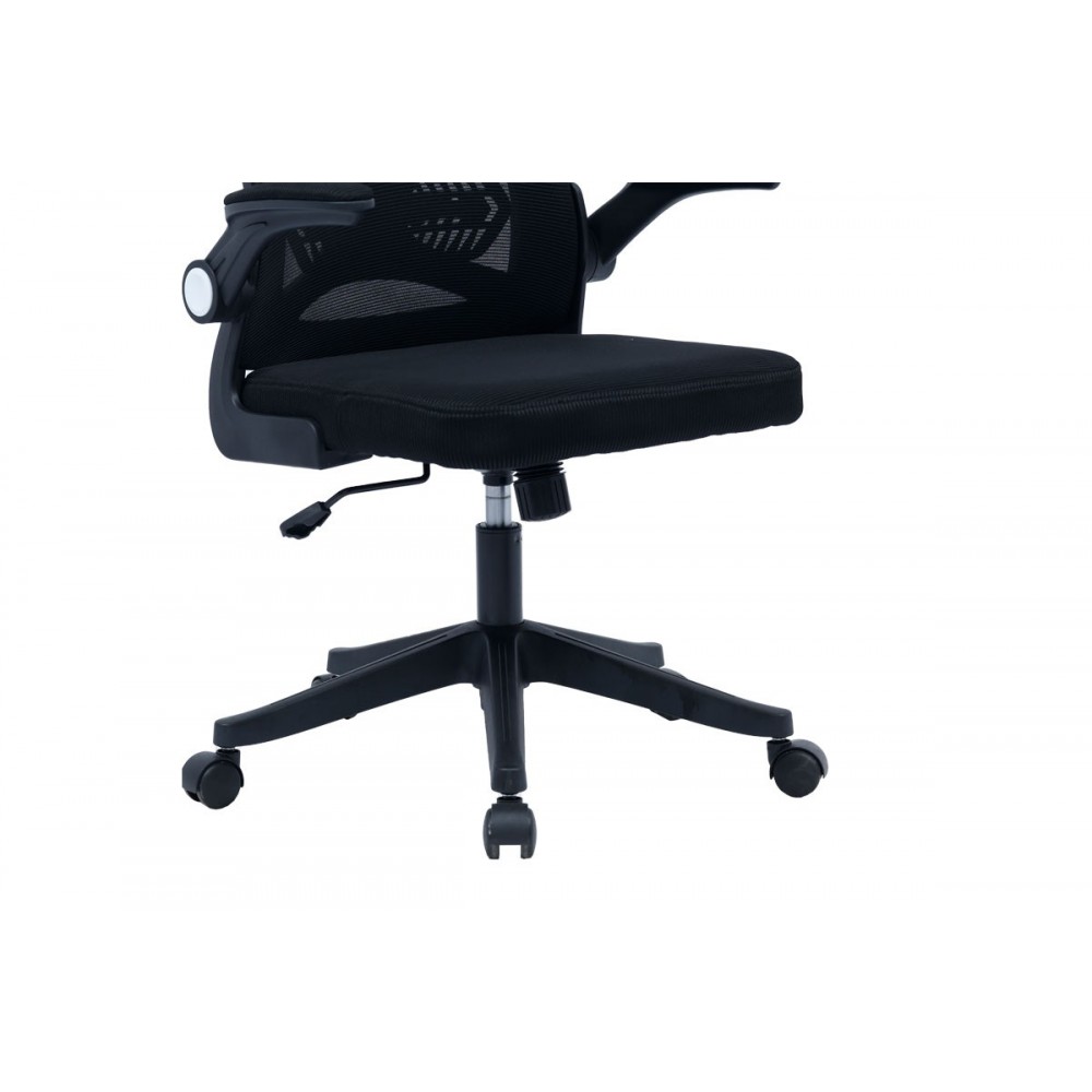 Καρέκλα γραφείου "ANTHONY" από ύφασμα σε χρώμα μαύρο 62x61x110