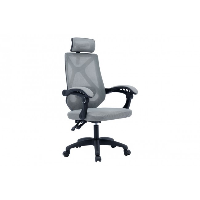Καρέκλα γραφείου "SERAPHINE" από ύφασμα σε χρώμα γκρι 61x65x108
