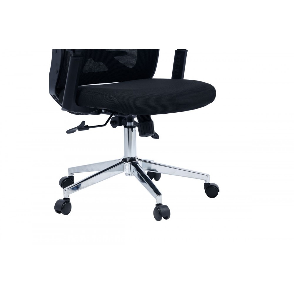 Καρέκλα γραφείου "ANDREW" από ύφασμα σε χρώμα μαύρο 65x61x117