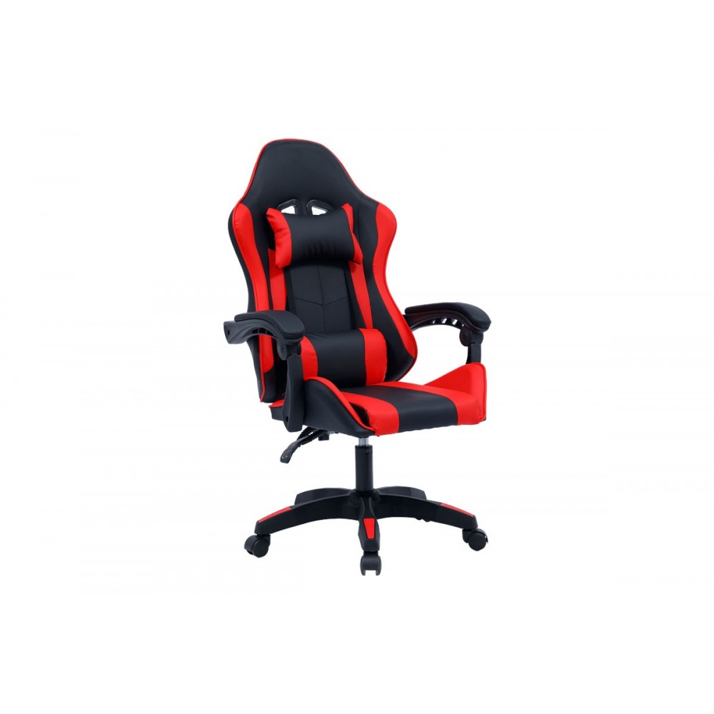 Πολυθρόνα εργασίας gaming "WILLIAM" από PU σε χρώμα μαύρο/κόκκινο 60x59x108
