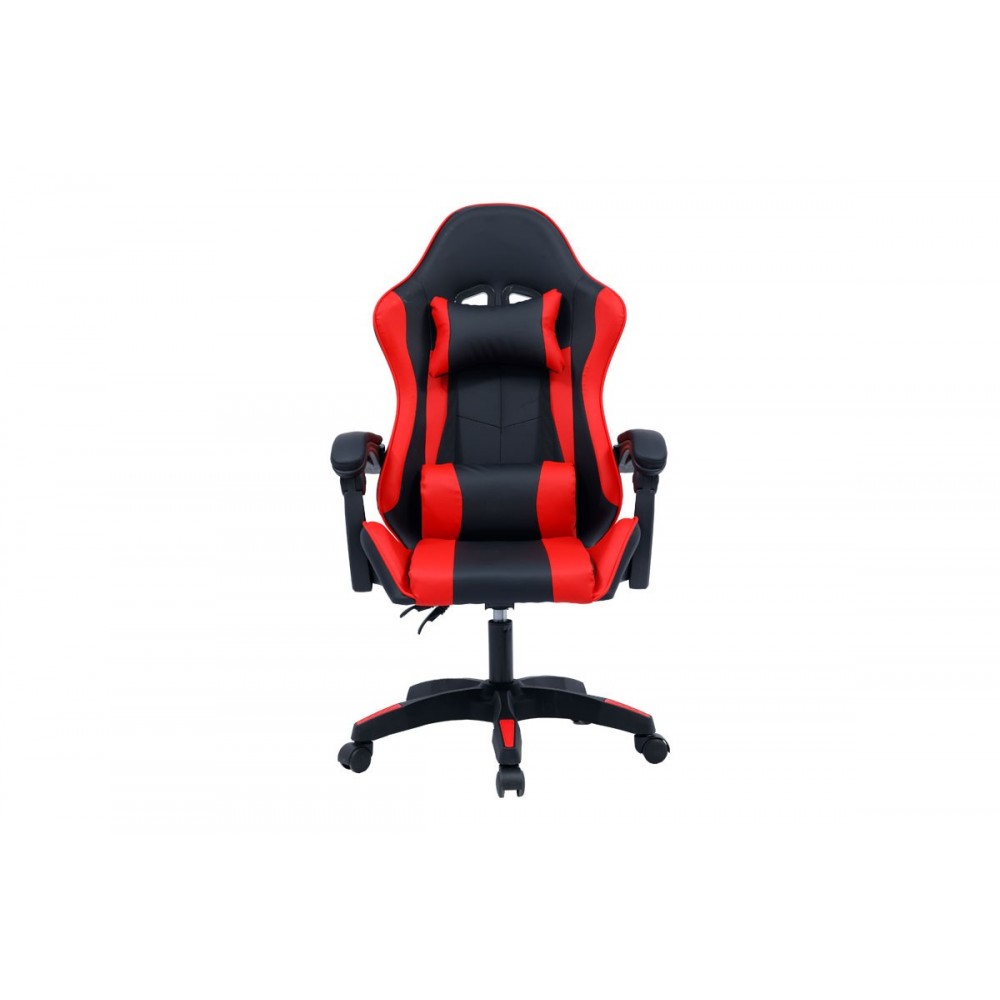 Πολυθρόνα εργασίας gaming "WILLIAM" από PU σε χρώμα μαύρο/κόκκινο 60x59x108