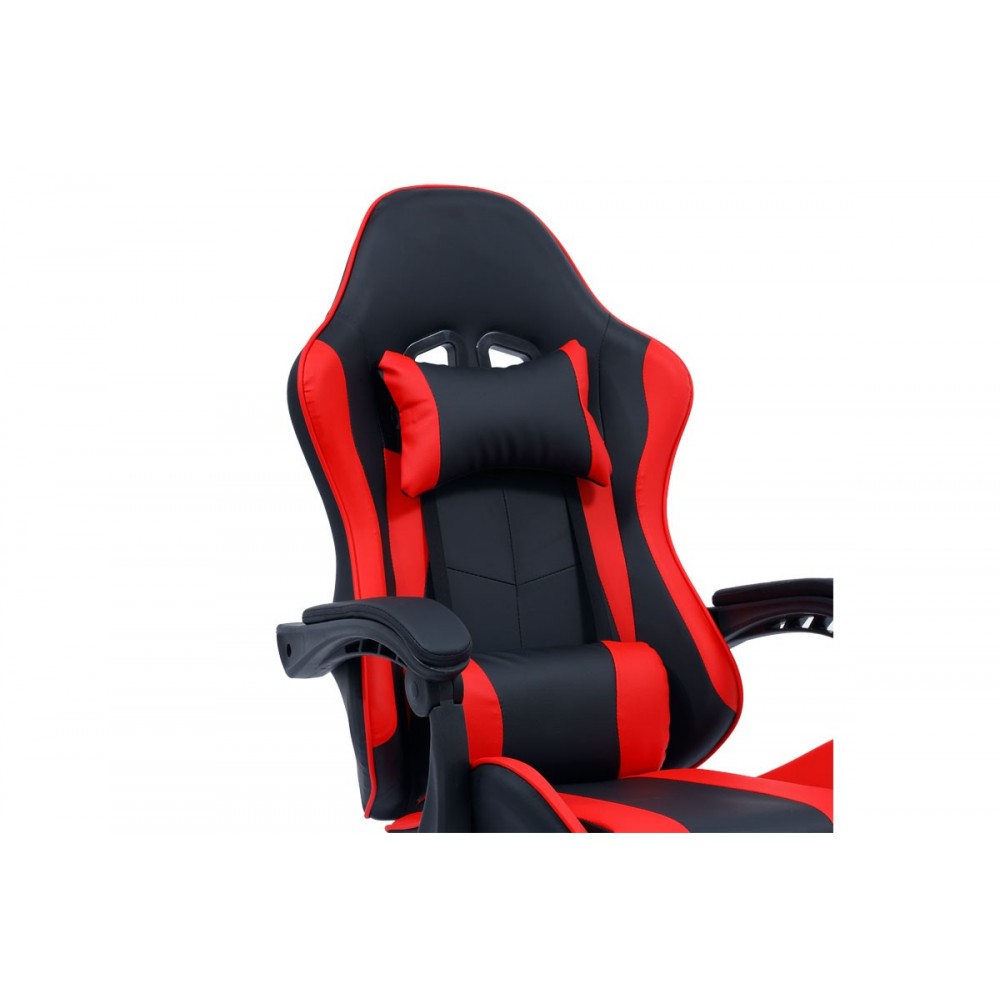 Πολυθρόνα εργασίας gaming "WILLIAM" από PU σε χρώμα μαύρο/κόκκινο 60x59x108