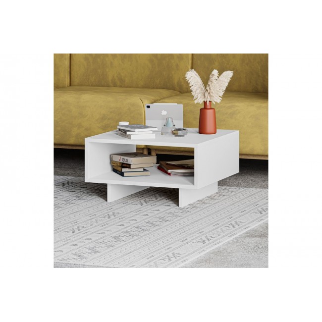 Τραπέζι σαλονιού "HOLA" σε χρώμα λευκό 60x60x32