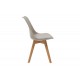 Καρέκλα ''GASTON'' από PP/PU σε χρώμα γκρι/φυσικό 53.5x48.5x83