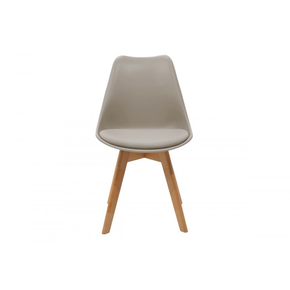 Καρέκλα ''GASTON'' από PP/PU σε χρώμα γκρι/φυσικό 53.5x48.5x83