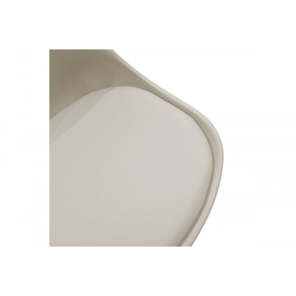 Καρέκλα ''GASTON'' από PP/PU σε χρώμα γκρι/φυσικό 53.5x48.5x83