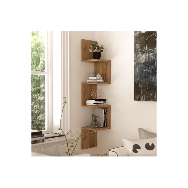 Ραφιέρα τοίχου "BELINDA" σε σονόμα χρώμα 22x22x117.2