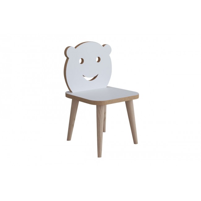 Καρέκλα παιδική "JERRY" σε λευκό/φυσικό χρώμα 30x30x52