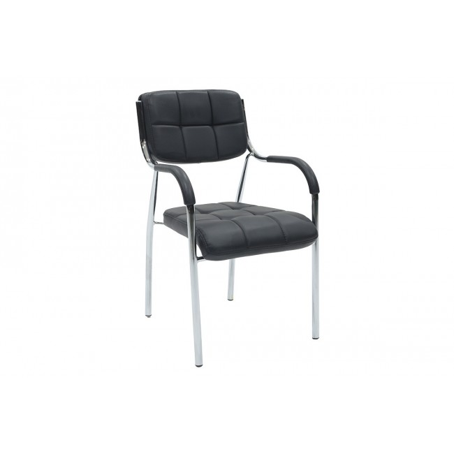 Καρέκλα επισκέπτη "FLORIDA" από μέταλλο/PU σε μαύρο χρώμα 53x55x83