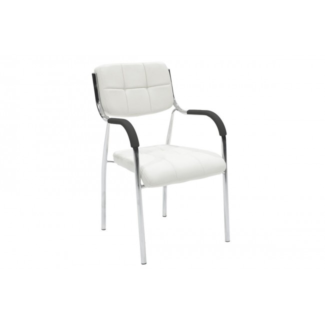 Καρέκλα επισκέπτη "FLORIDA" από μέταλλο/PU σε λευκό χρώμα 53x55x83