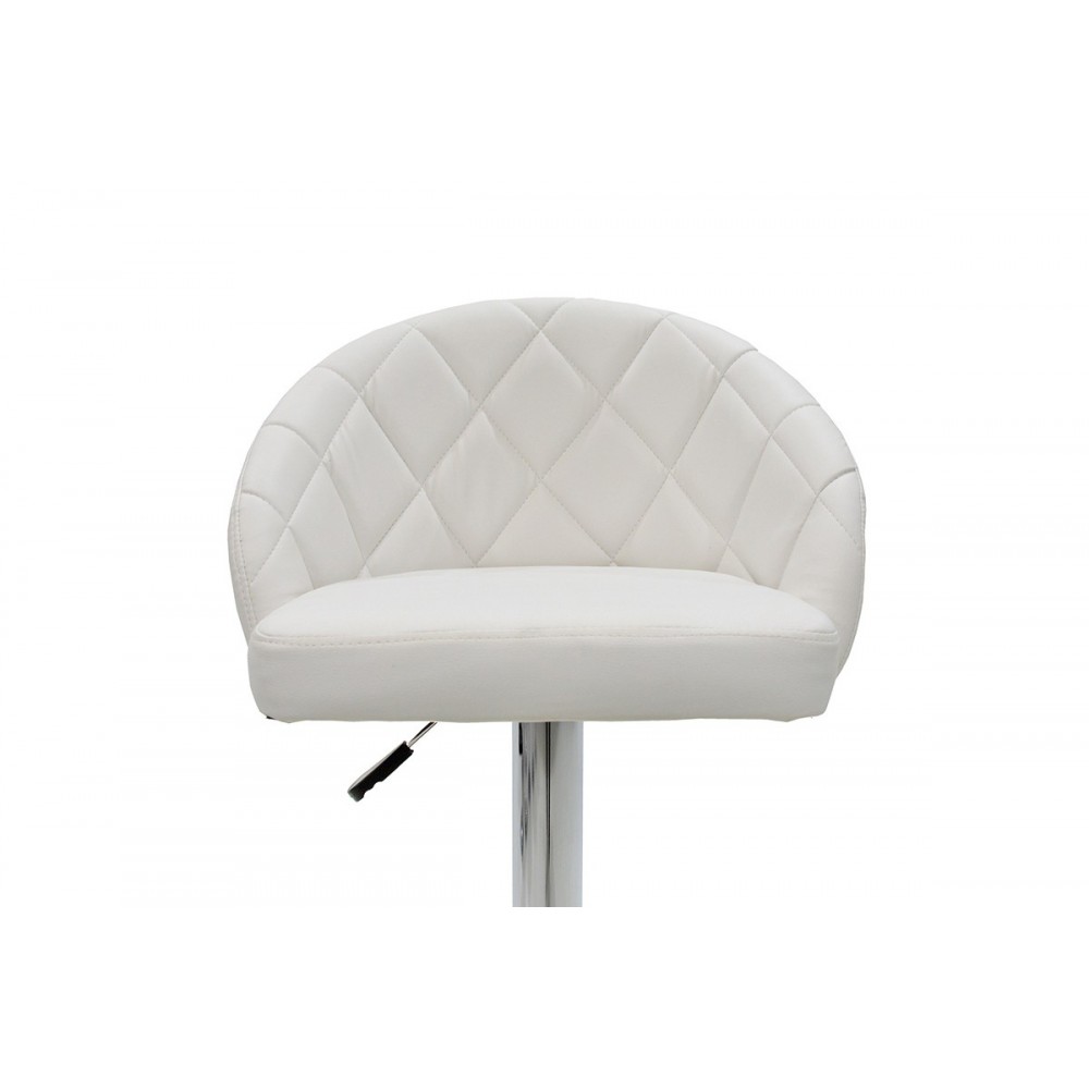 Σκαμπό μπαρ "BALINA" από PU/μέταλλο σε λευκό χρώμα 52x53x109