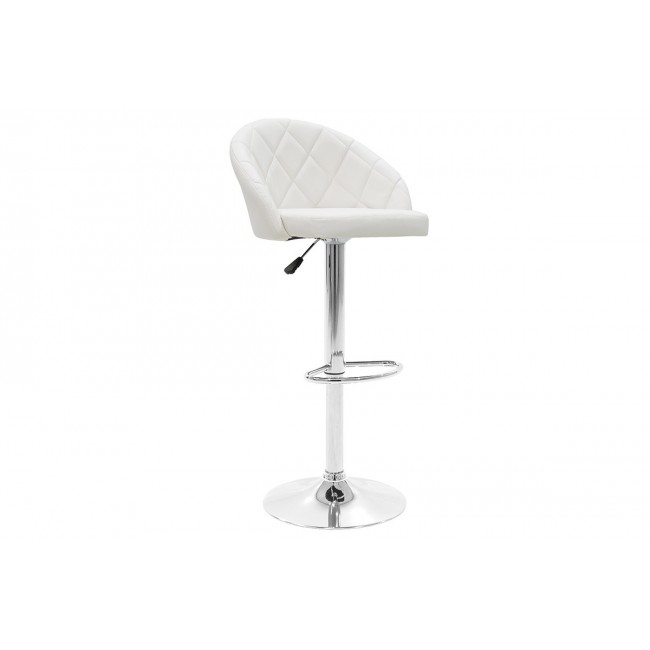 Σκαμπό μπαρ "BALINA" από PU/μέταλλο σε λευκό χρώμα 52x53x109