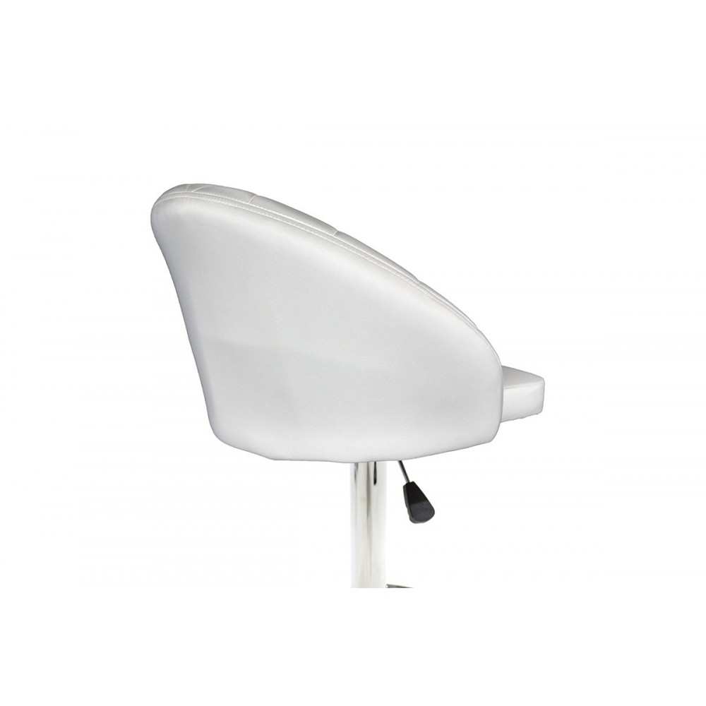 Σκαμπό μπαρ "BALINA" από PU/μέταλλο σε λευκό χρώμα 52x53x109