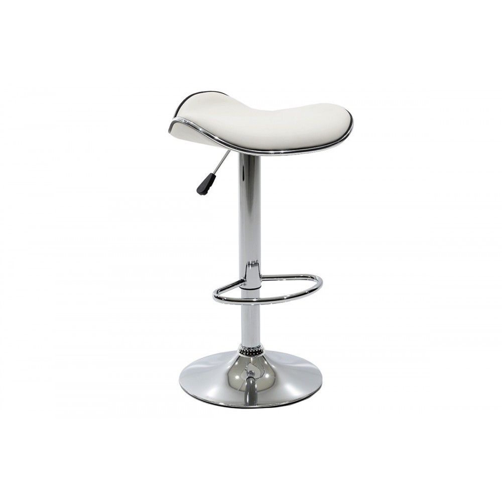 Σκαμπό μπαρ "ENZO" από PU/μέταλλο σε λευκό χρώμα 45x44x87εκ