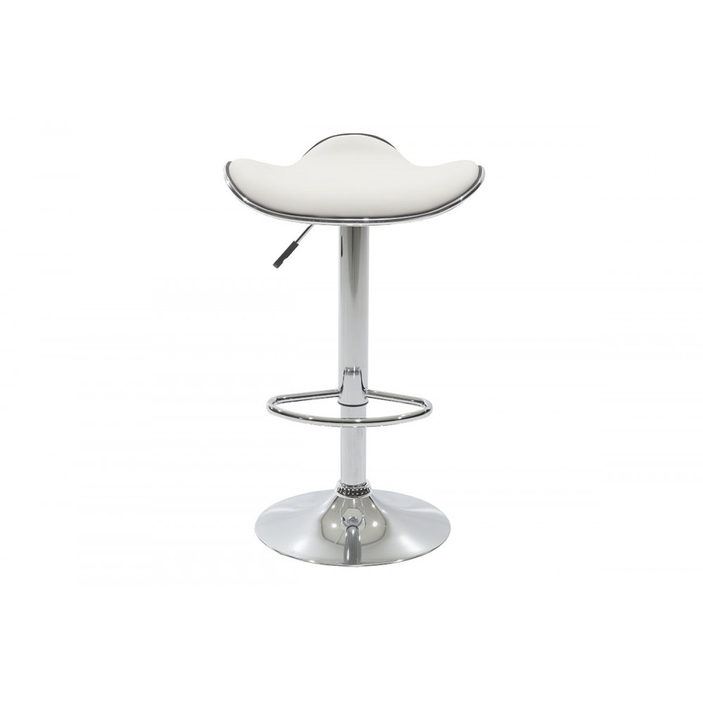 Σκαμπό μπαρ "ENZO" από PU/μέταλλο σε λευκό χρώμα 45x44x87εκ