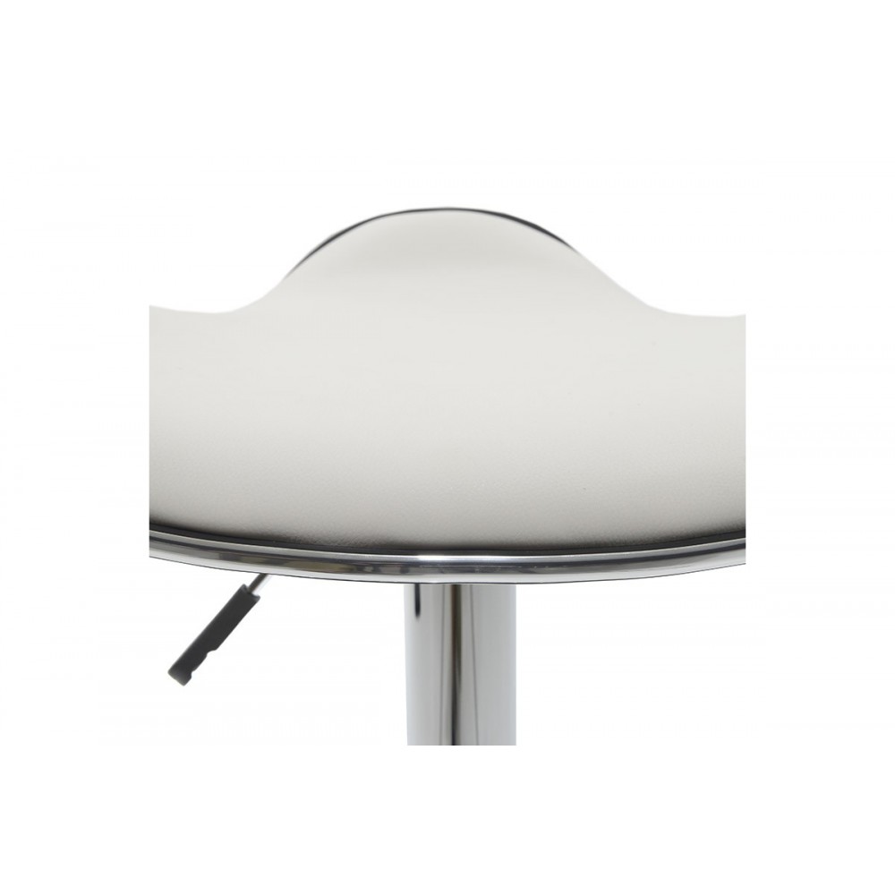 Σκαμπό μπαρ "ENZO" από PU/μέταλλο σε λευκό χρώμα 45x44x87εκ