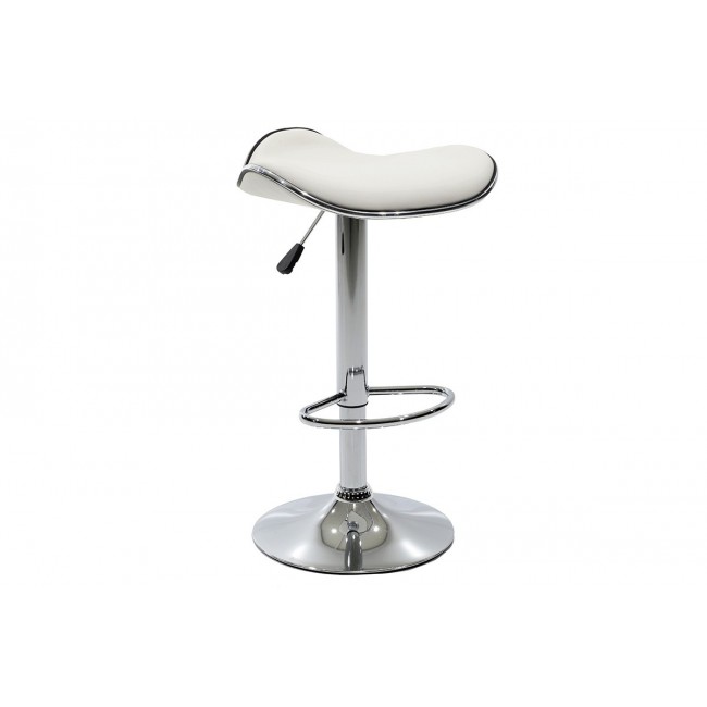 Σκαμπό μπαρ "ENZO" από PU/μέταλλο σε λευκό χρώμα 45x44x87εκ