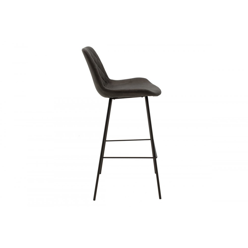 Σκαμπό μπαρ "FAITH" από PU/μέταλλο σε χρώμα αντικέ ανθρακί/μαύρο 50x54x104