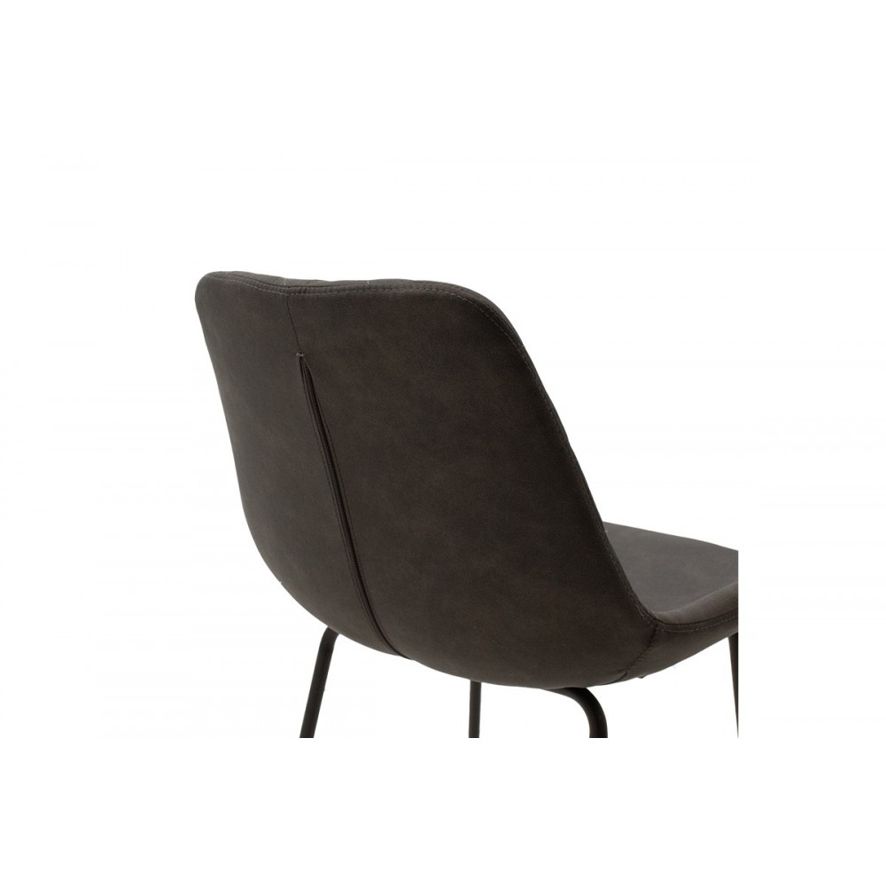 Σκαμπό μπαρ "FAITH" από PU/μέταλλο σε χρώμα αντικέ ανθρακί/μαύρο 50x54x104