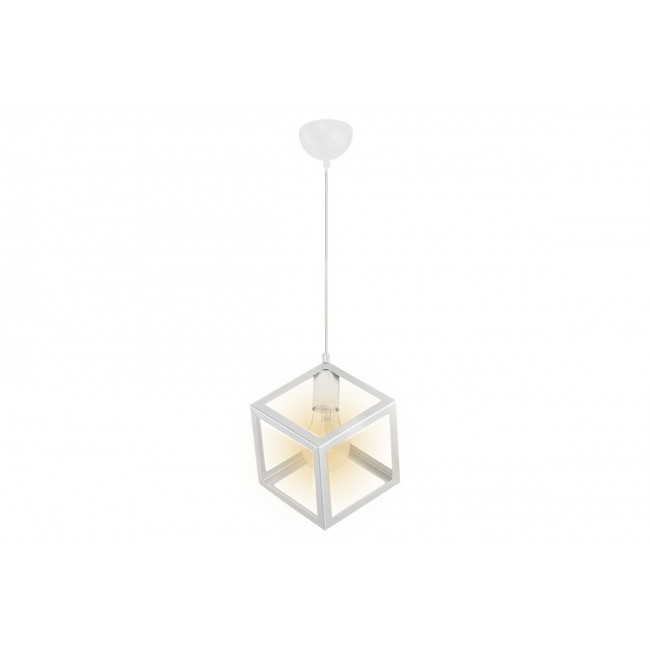 Φωτιστικό οροφής μονόφωτο "DEEPORA" από μέταλλο σε λευκό χρώμα Φ20x70