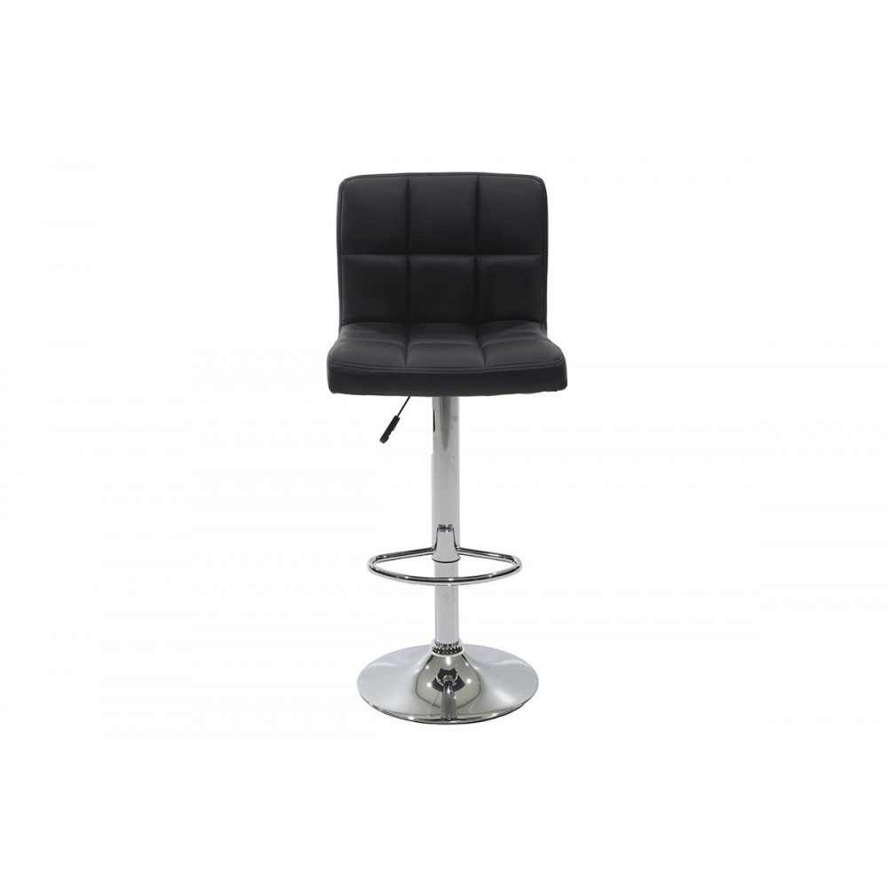 Σκαμπό μπαρ "REMINA" από PU/μέταλλο σε μαύρο χρώμα 45x53x112